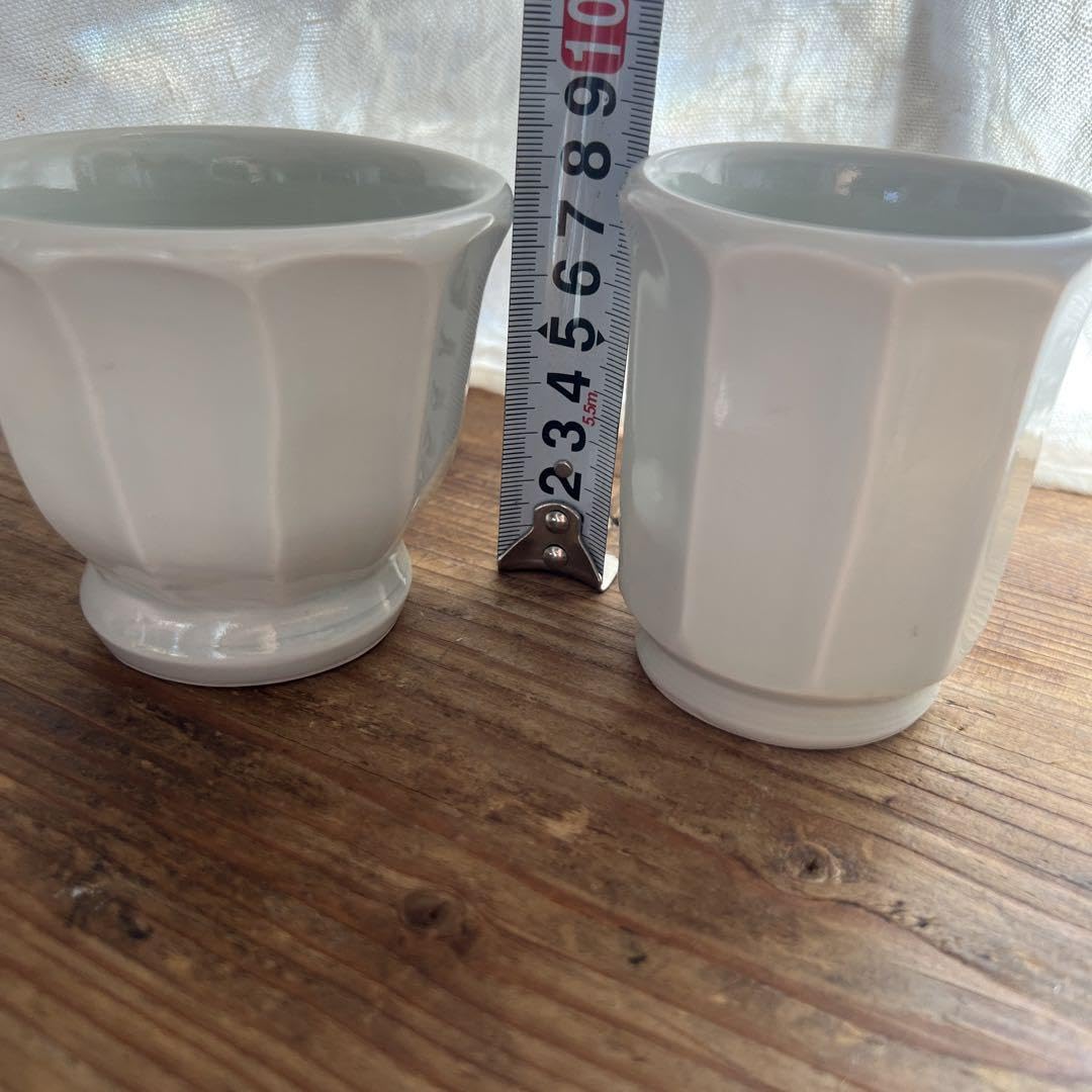 五十嵐元次・作白磁湯呑2点